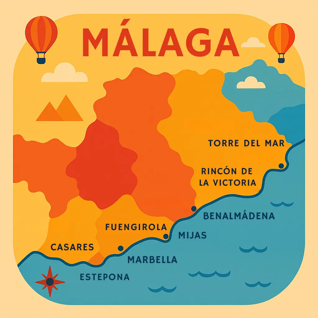 mapa malaga ilustracion
